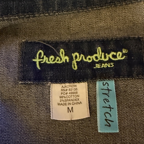 Fresh Produce Dark Blue Denim Jacket size M like new - Picture 6 of 6